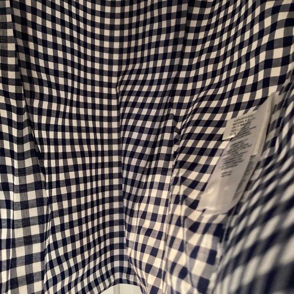Navy and white gingham Chaps button down top - Picture 6 of 6